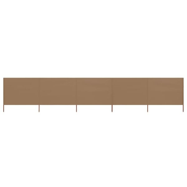 vidaXL 5-panel Wind Screen Fabric 600x80 cm Taupe