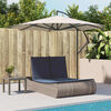 vidaXL Double Sun Lounger with Cushions Grey Poly Rattan