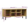 vidaXL Shoe Rack with Metal Legs Brown 106x35x45 cm Solid Wood OSLO