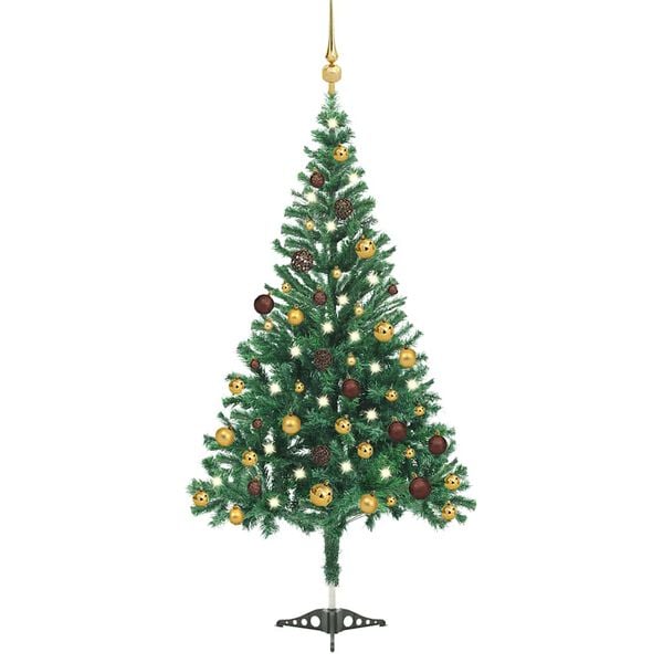 vidaXL Artificial Pre-lit Christmas Tree with Ball Set 150cm 380 Branches