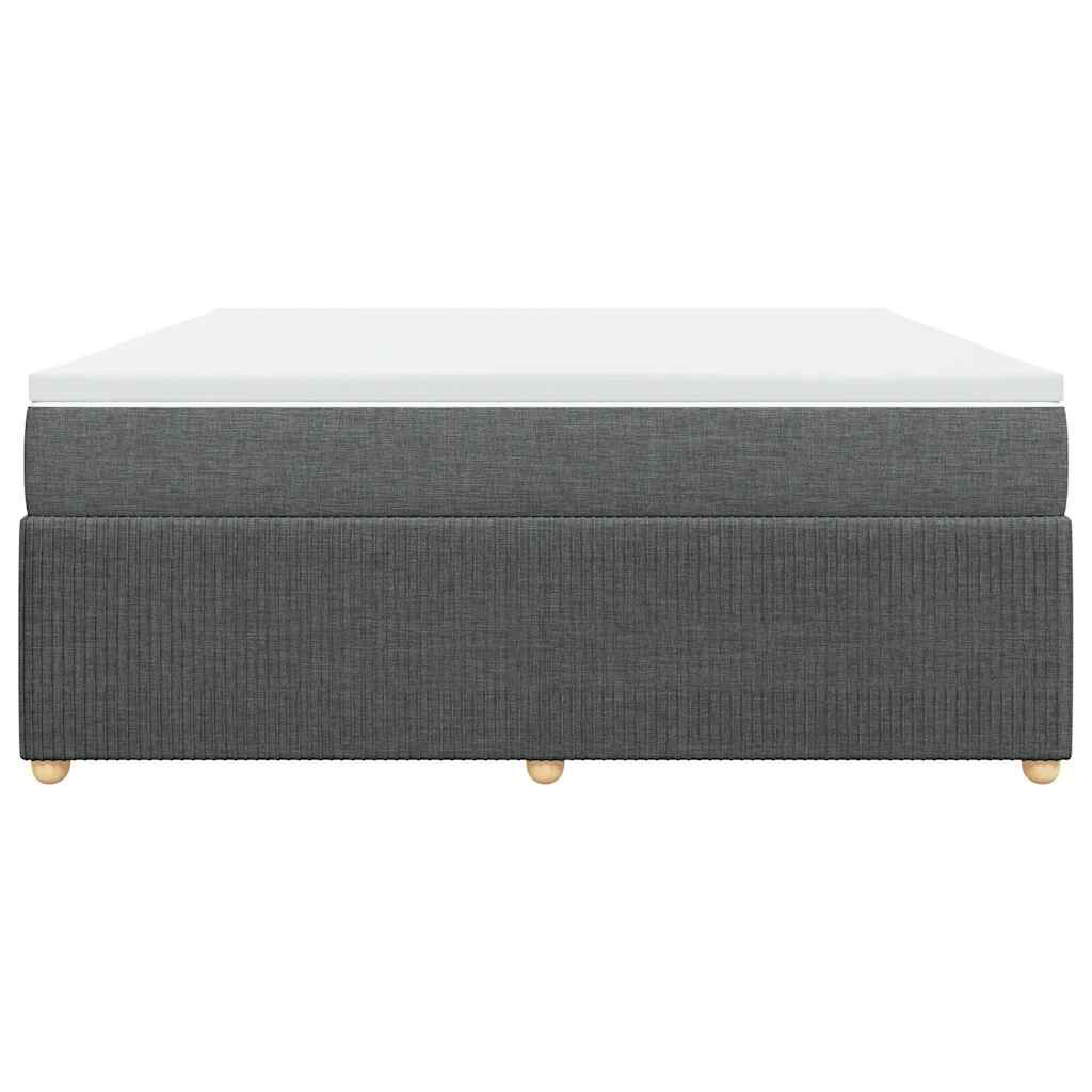 vidaXL Box Spring Bed with Mattress Dark Grey California King Fabric