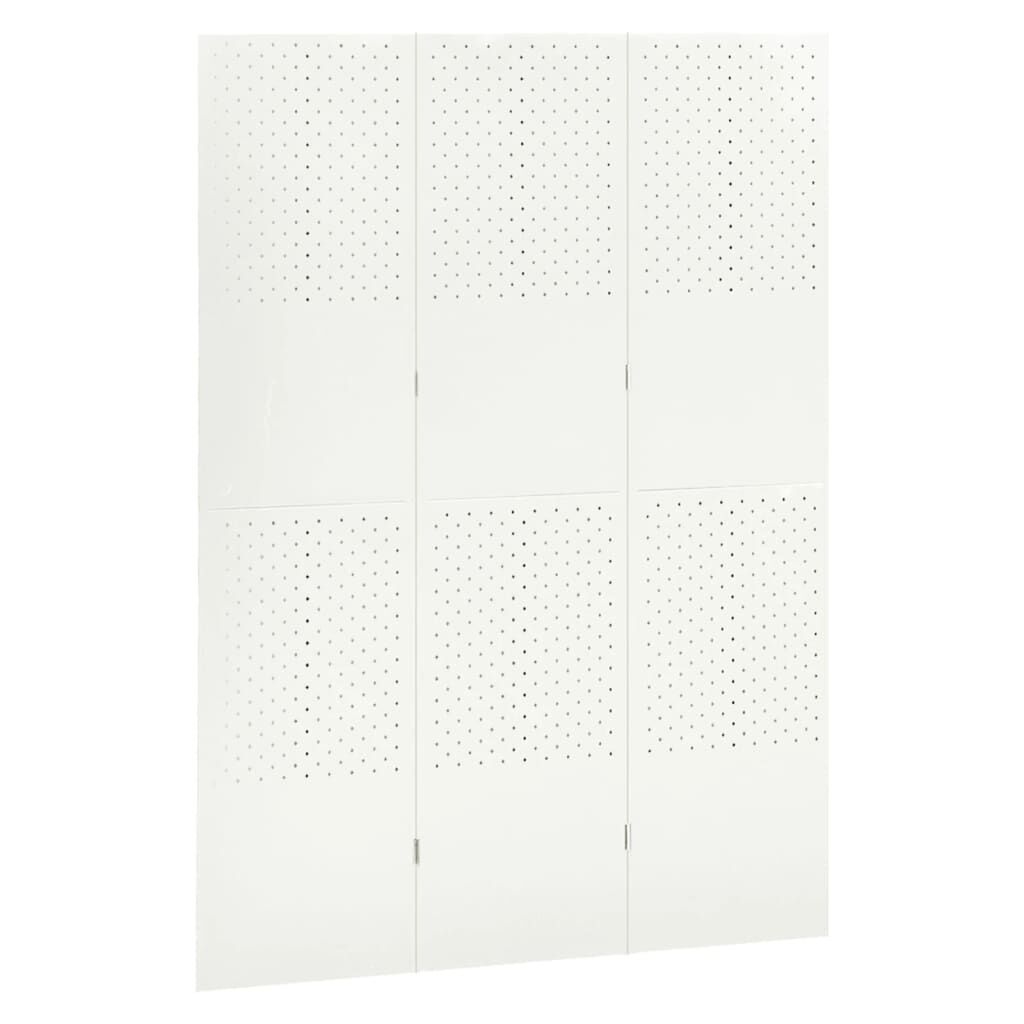 vidaXL 3-Panel Room Divider White 120x180 cm Steel