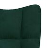 vidaXL Relaxing Chair with a Stool Dark Green Velvet