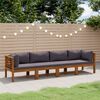 vidaXL 4-Seater Garden Sofa with Cushion Solid Acacia Wood