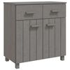 vidaXL Sideboard "HAMAR" Light Grey 79x40x80 cm Solid Wood Pine