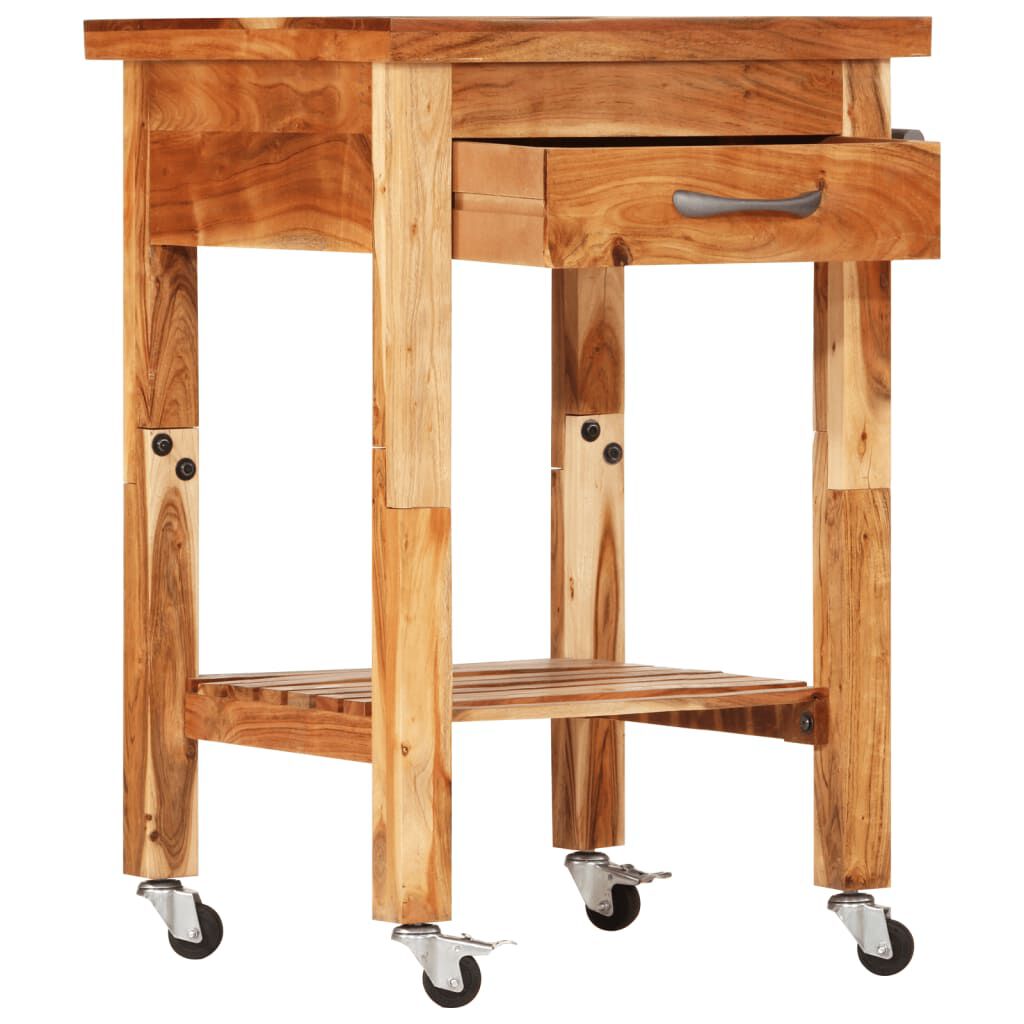 vidaXL Kitchen Trolley 55x55x89 cm Solid Wood Acacia