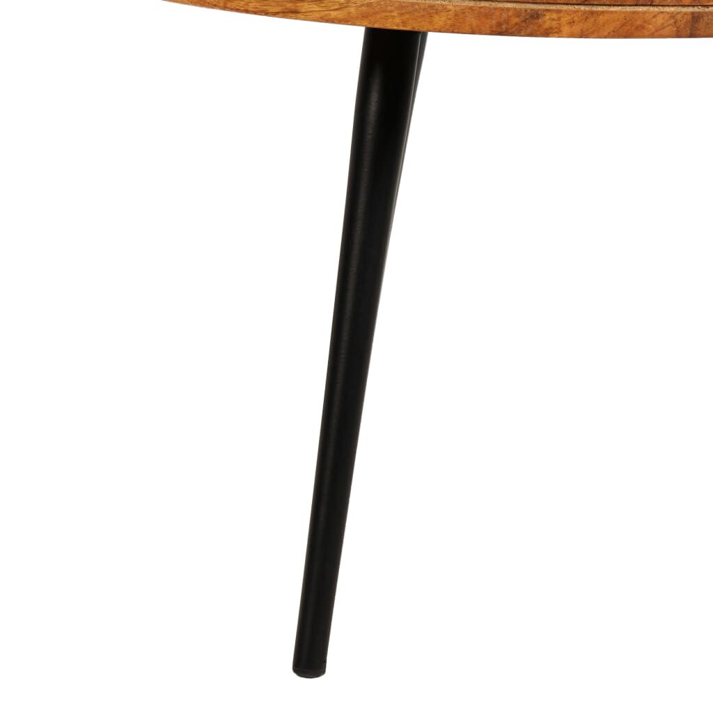 vidaXL Table Set 3 Pieces Solid Mango Wood and Steel