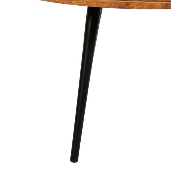vidaXL Table Set 3 Pieces Solid Mango Wood and Steel