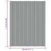 vidaXL Roof Panels 36 pcs Galvanised Steel Grey 60x45 cm