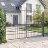 vidaXL Double Gate with Lock Grey 299.5 x 249.5 cm Steel