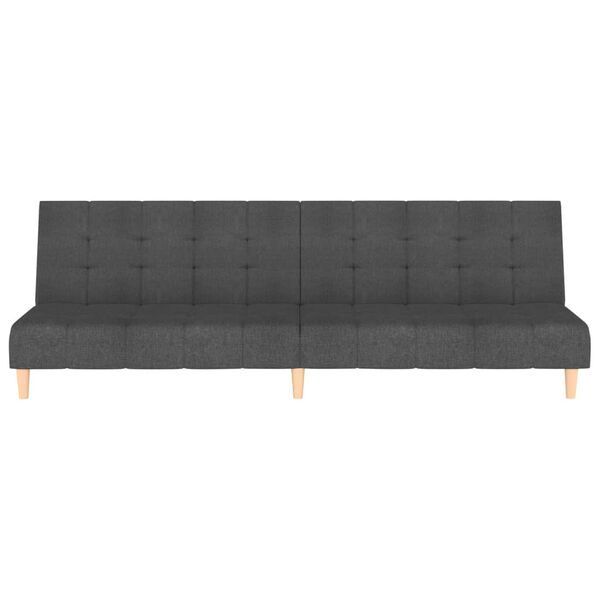 vidaXL 2-Seater Sofa Bed Dark Grey Fabric