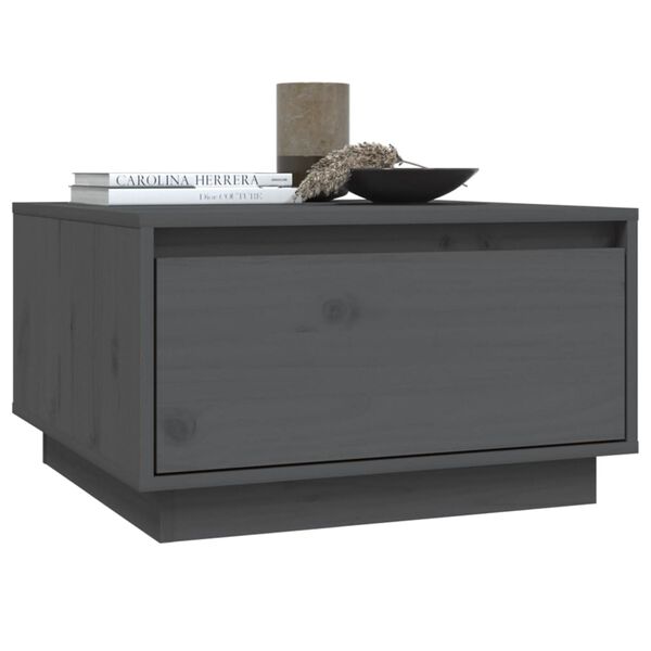 vidaXL Coffee Table Grey 55x56x32 cm Solid Wood Pine