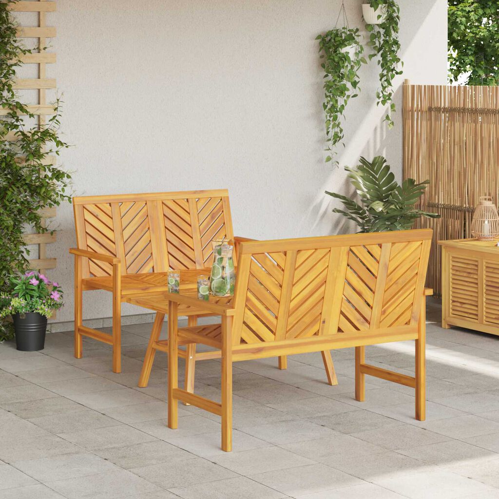 vidaXL 3 Piece Garden Lounge Set Solid Wood Acacia