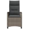 vidaXL Reclining Garden Chair with Side Table Grey Poly Rattan