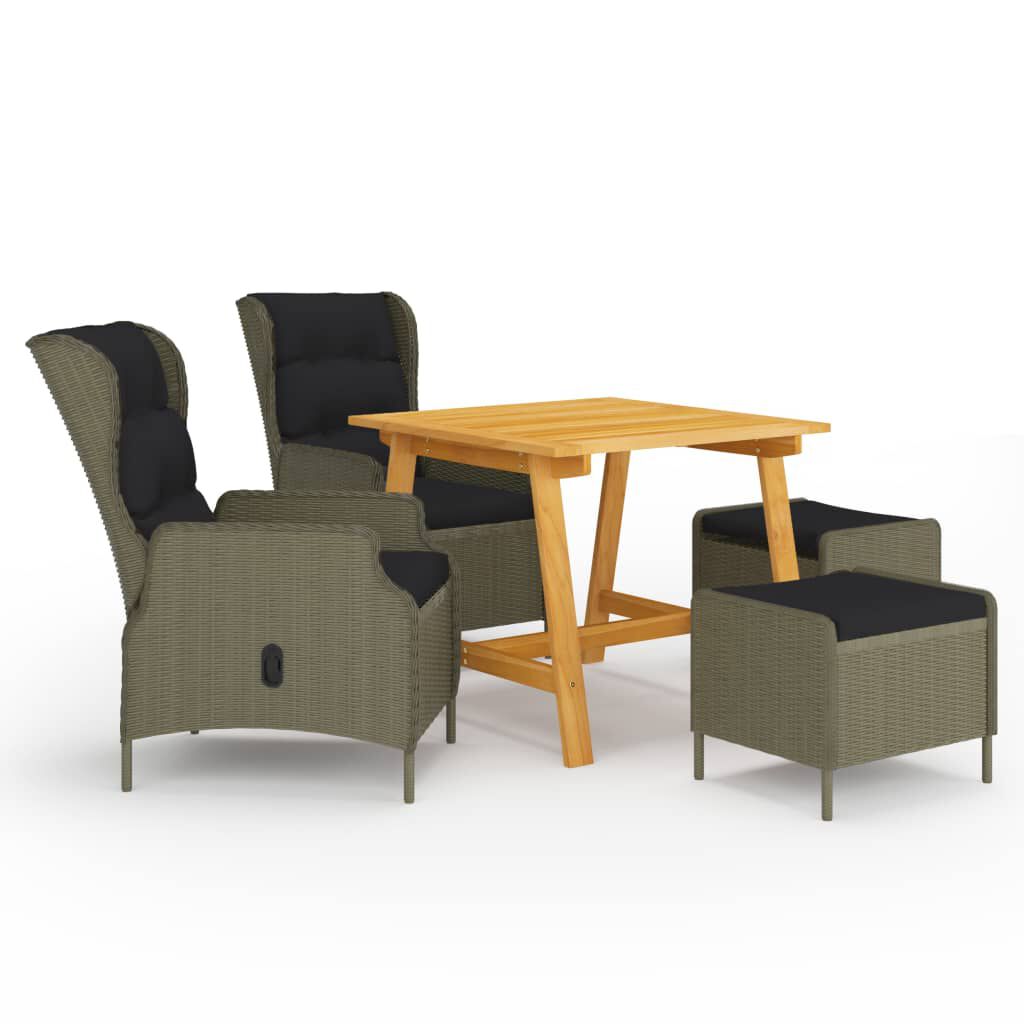 vidaXL 5 Piece Garden Dining Set Brown