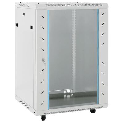 vidaXL 15U Network Cabinet 19" IP20 Grey 53x40x80 cm