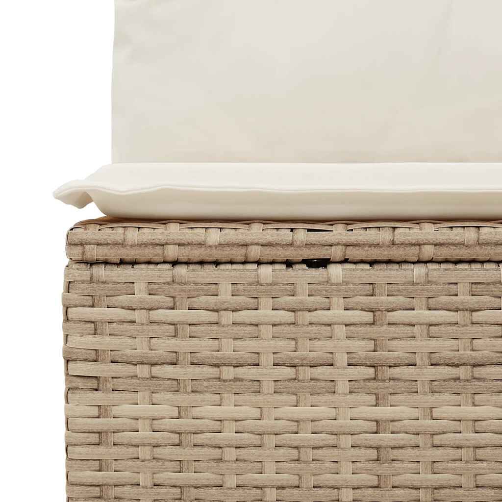 vidaXL 6 Piece Garden Sofa Set with Cushions Beige Poly Rattan