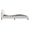 vidaXL Bed Frame with LED without Mattress "Zadar" White 137x190 cm