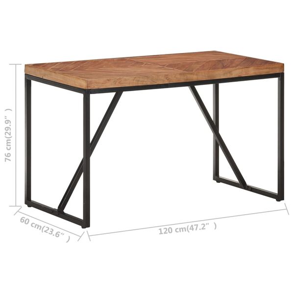 vidaXL Dining Table 120x60x76 cm Solid Acacia and Mango Wood