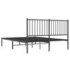 vidaXL Metal Bed Frame without Mattress with Headboard Black 135x190cm