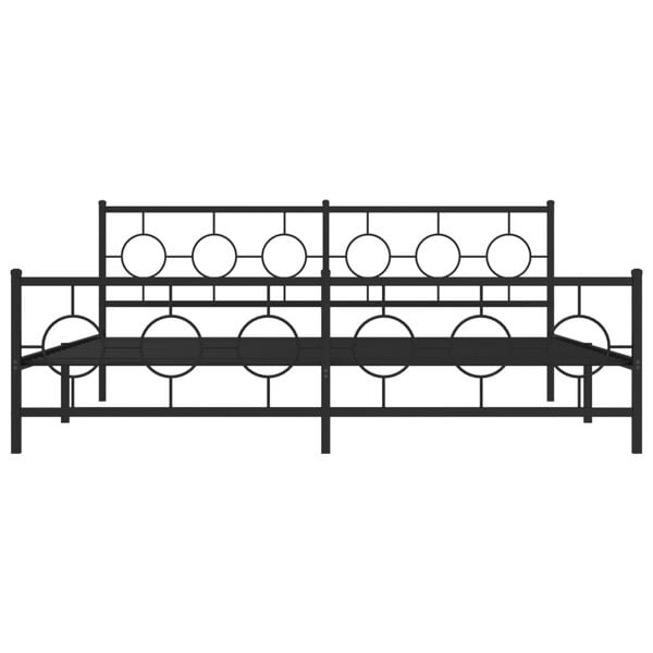 vidaXL Metal Bed Frame without Mattress with Footboard Black 193x203cm