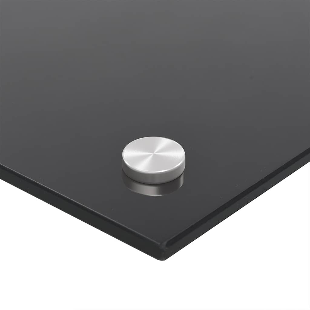 vidaXL Kitchen Backsplash Black 90 x 40 cm Tempered Glass