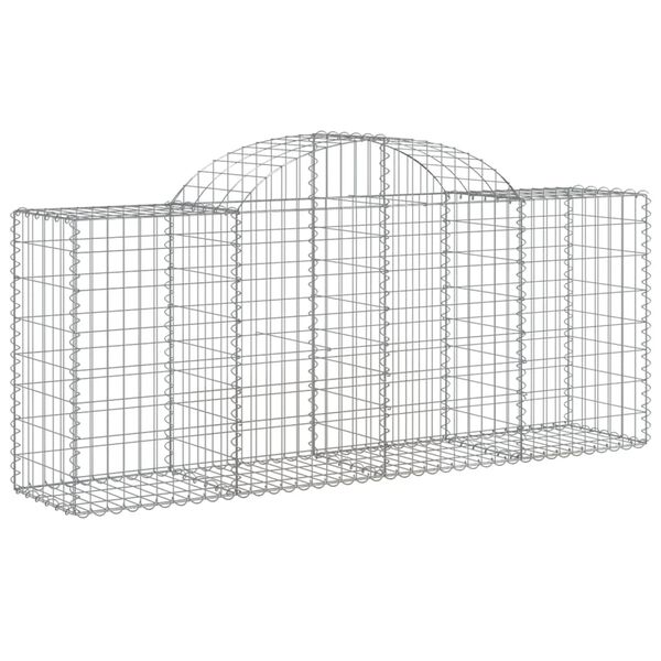 vidaXL Arched Gabion Baskets 12 pcs 200x50x80/100 cm Galvanised Iron