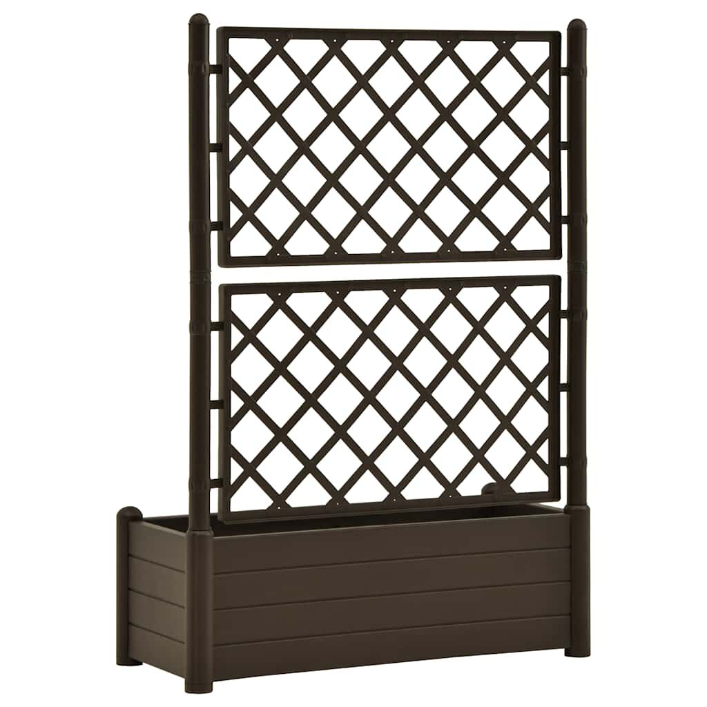 vidaXL Garden Planter with Trellis 100x43x142 cm PP Mocha