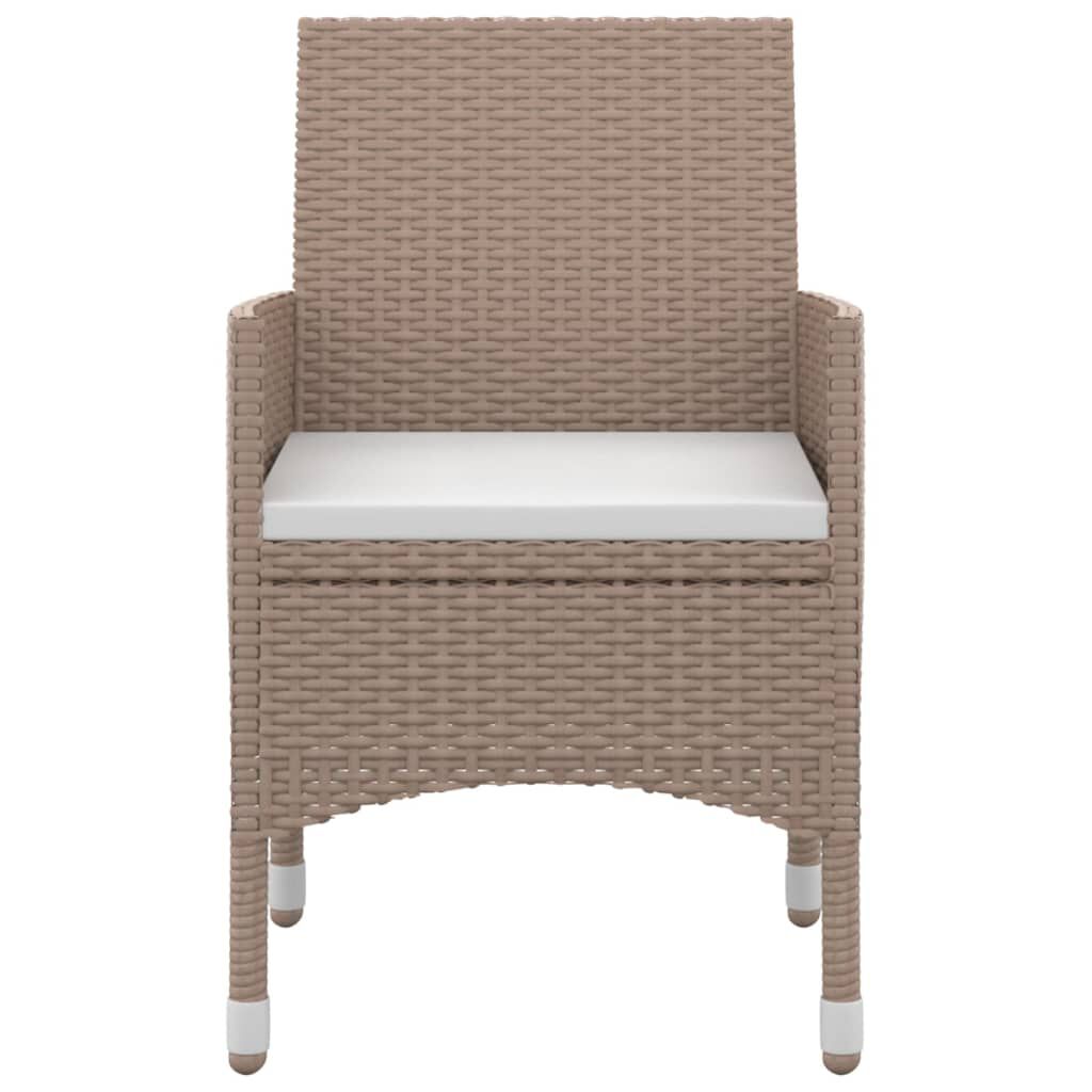 vidaXL 5 Piece Garden Dining Set with Cushions Poly Rattan and Glass