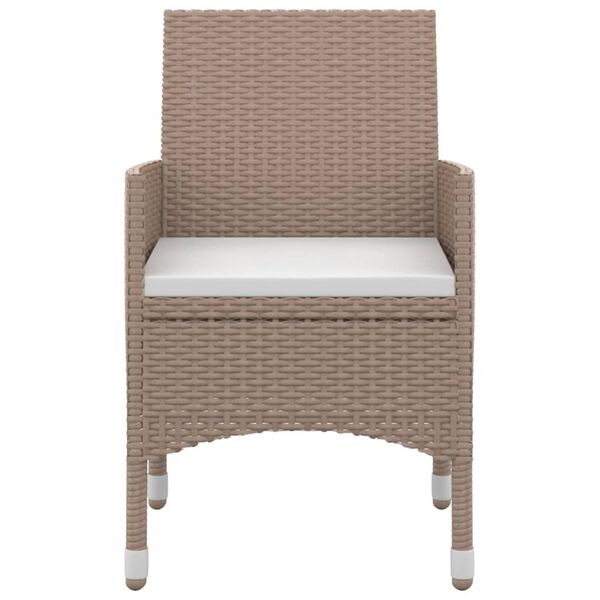 vidaXL 5 Piece Garden Dining Set with Cushions Poly Rattan and Glass