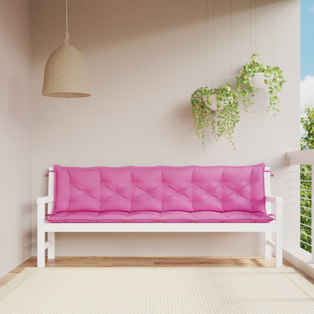 vidaXL Garden Bench Cushions 2pcs Pink 200x50x7cm Fabric