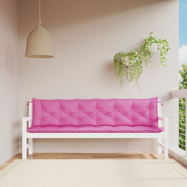 vidaXL Garden Bench Cushions 2pcs Pink 200x50x7cm Fabric