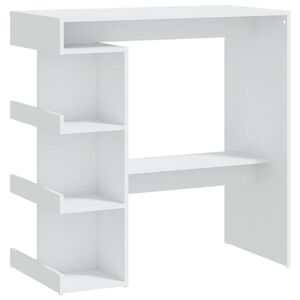 vidaXL Bar Table with Storage Rack White 100x50x101.5 cm Engineered Wood