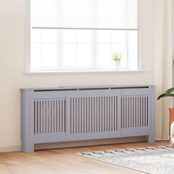 vidaXL MDF Radiator Cover Grey 205 cm