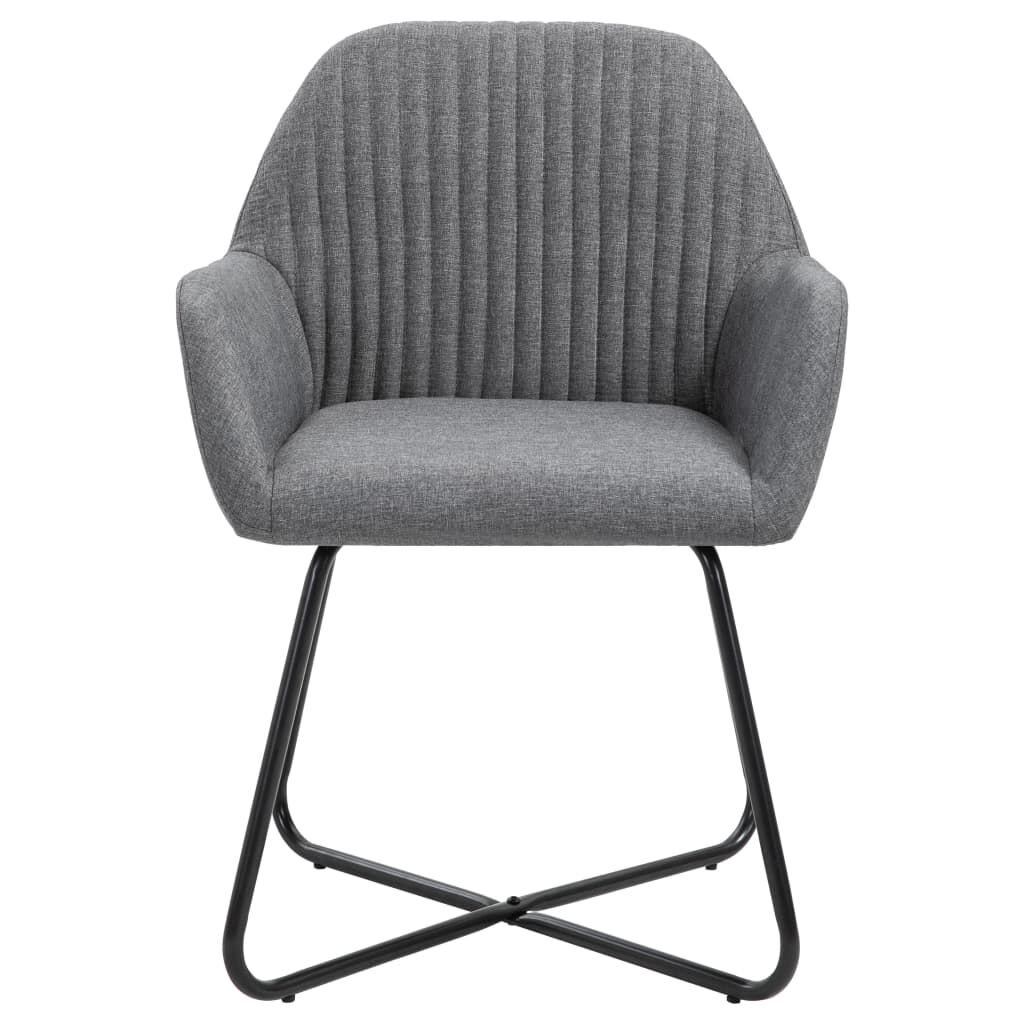 vidaXL Dining Chairs 2 pcs Dark Grey Fabric