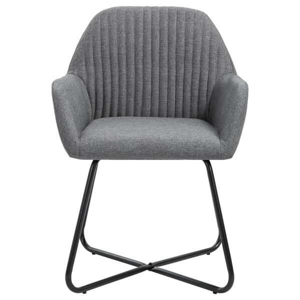 vidaXL Dining Chairs 2 pcs Dark Grey Fabric