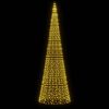 vidaXL LED Christmas Tree on Flagpole 1534 LEDs Warm White 500 cm