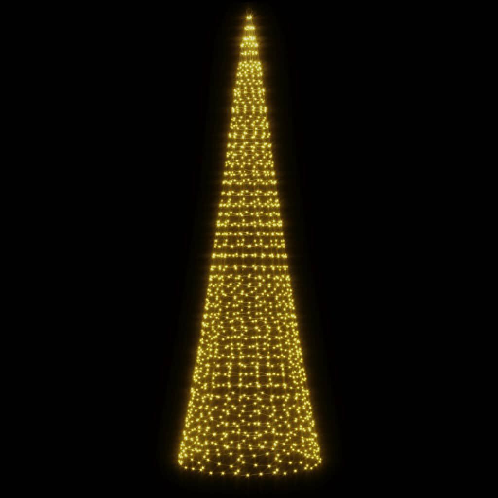 vidaXL Christmas Tree Light on Flagpole 1534 LEDs Warm White 500 cm