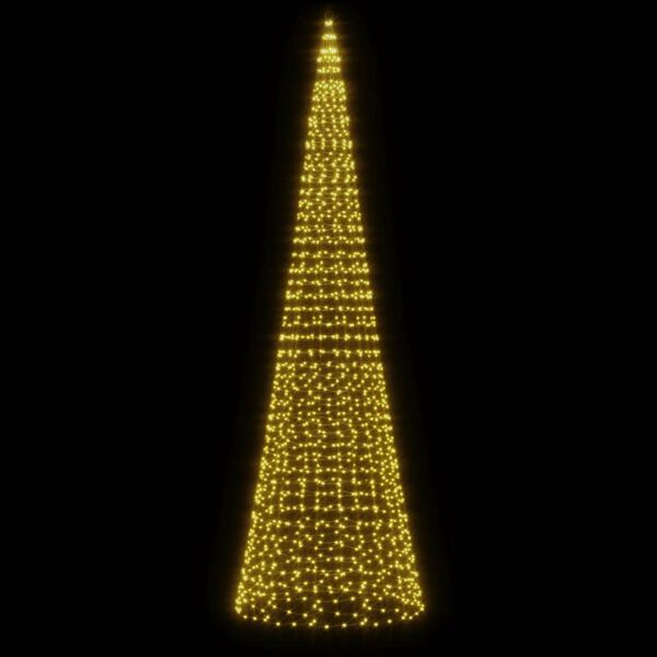 vidaXL Christmas Tree Light on Flagpole 1534 LEDs Warm White 500 cm