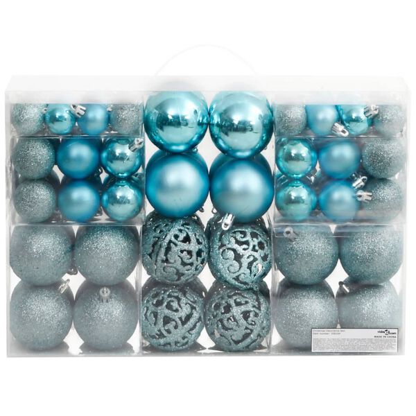 vidaXL Christmas Baubles 100 pcs Turquoise 3 / 4 / 6 cm