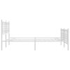 vidaXL Metal Bed Frame without Mattress with Footboard White 150x200cm