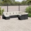 vidaXL 10 Piece Garden Sofa Set with Cushions Black Poly Rattan
