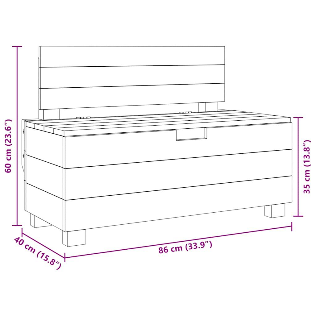 vidaXL Bench Solid Mahogany Wood 86x40x60 cm