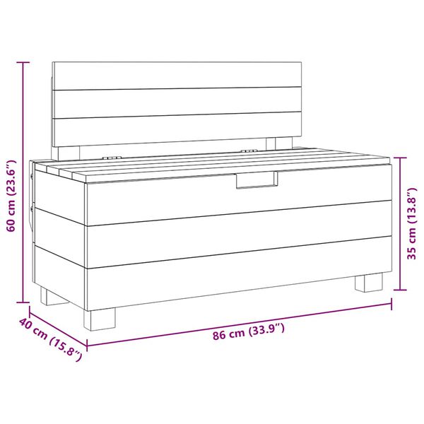 vidaXL Bench Solid Mahogany Wood 86x40x60 cm