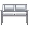 vidaXL 2-Seater Garden Bench with Cushion 120 cm Grey Eucalyptus Wood