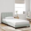vidaXL Bed Frame without Mattress "Hanko" Light Grey 100x190 cm Velvet