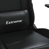 vidaXL Gaming Chair with Footrest Black Faux Leather