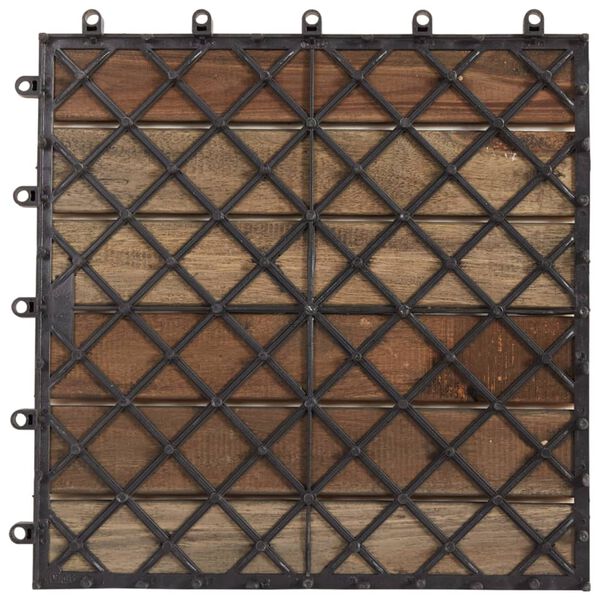 vidaXL Decking Tiles 30 pcs Grey Wash 30x30 cm Solid Acacia Wood