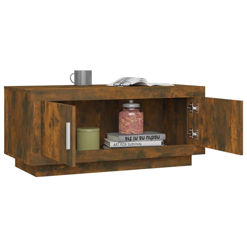 vidaXL Coffee Table Smoked Oak 102x50x45 cm Engineered Wood