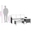 vidaXL Garden Sofa with Table and Cushions L-Shaped Black Poly Rattan